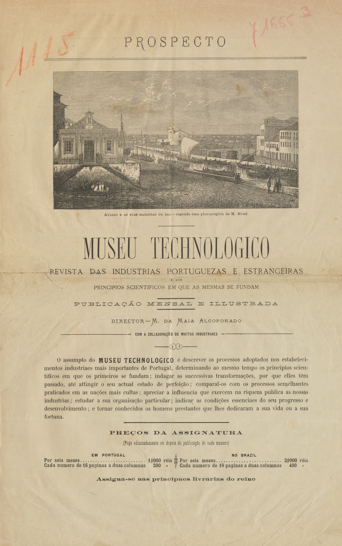 Ein vergilbter, alter Buchumschlag mit einer Kursivschrift-Titel und einer Abbildung eines Museums mit einem großen Eingang und mehreren Fenstern.