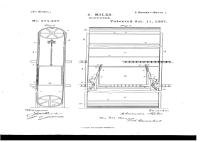 Detailliertes Patentbild einer Maschine mit Rad, Motor und anderen Komponenten, beschriftet mit "US Patent 3711207" auf einem weißen Hintergrund.