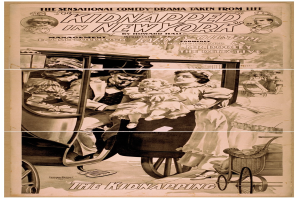 Plakat für "Entführt in New York" zeigt eine Gruppe besorgter Menschen in einem Fahrzeug mit dem Titel oben drauf und einem ernsten, gedämpften Farbschema.