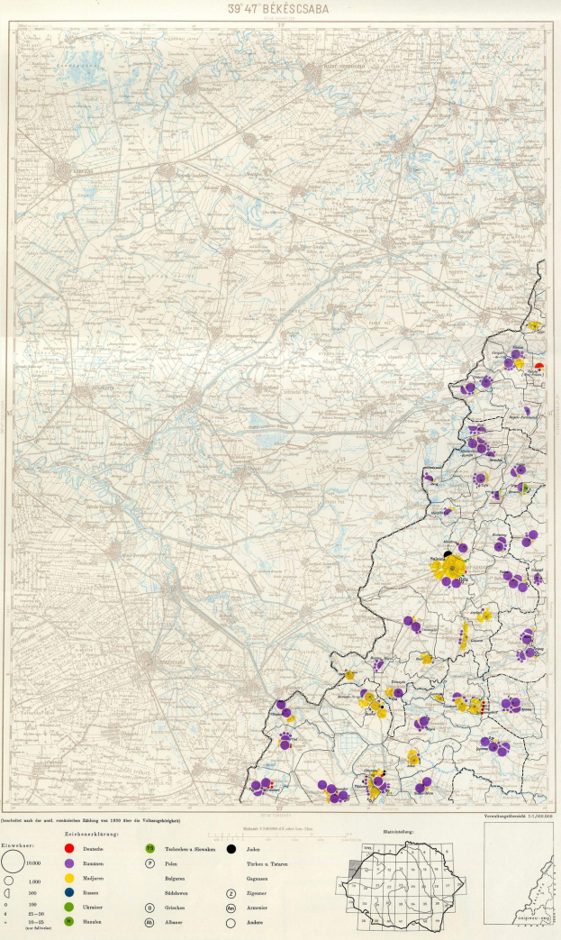 Ein Plakat mit einer Deutschlandkarte, auf der farbige Punkte die Bev├Âlkerungsverteilung darstellen, begleitet von Text und Zahlen am unteren Rand, die die Bev├Âlkerung der St├Ądte angeben.